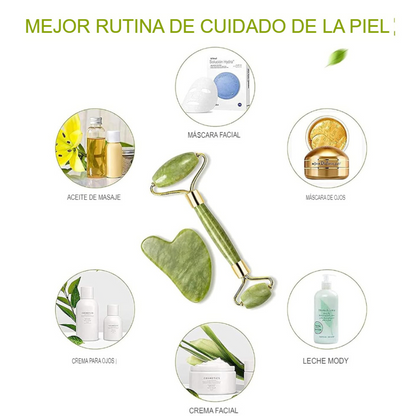 Set de Rodillo de Jade y Gua Sha